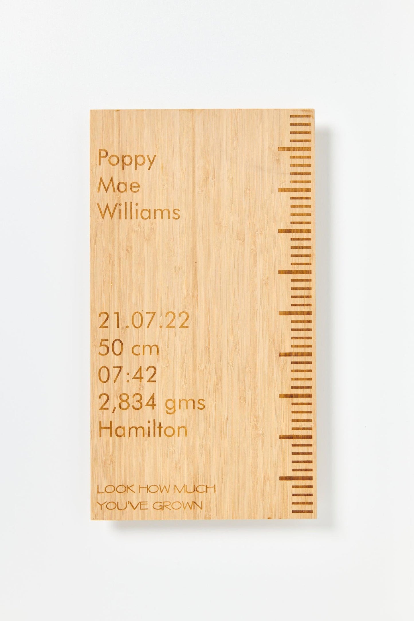 Image of our Personalised Birth Ruler