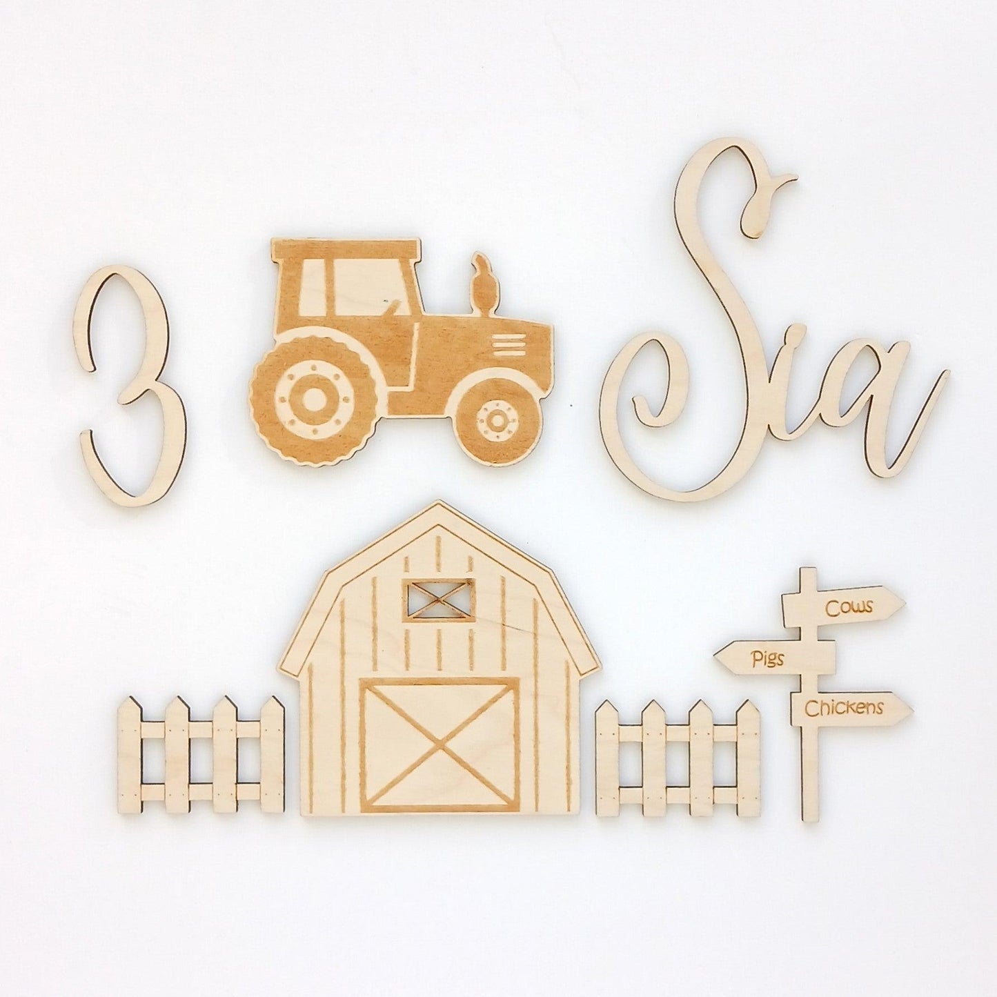Farm Yard Topper Set - Intricate Laser Design