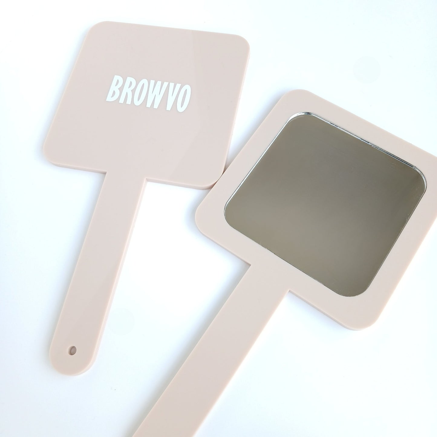 Branded Handheld Mirror - Intricate Laser Design