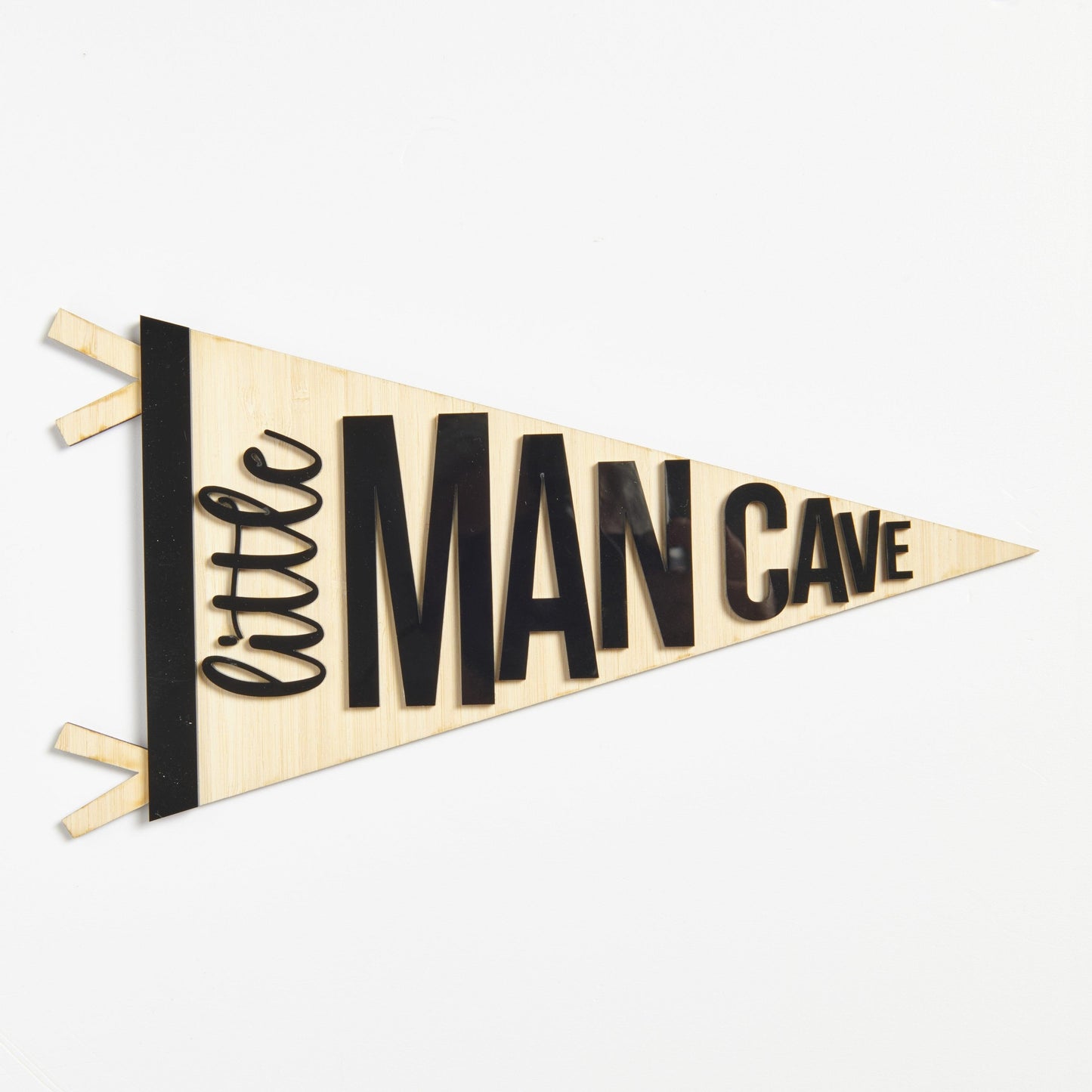 Little Man Cave Pennant Sign - Intricate Laser Design