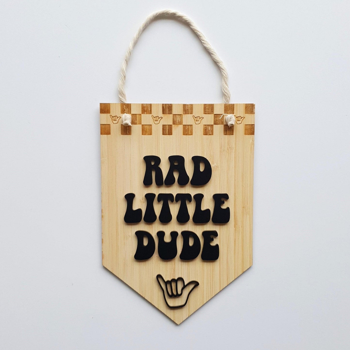Rad Little Dude Bunting Flag - Intricate Laser Design