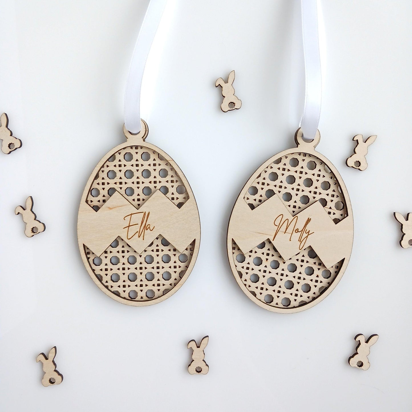 Rattan Egg Basket Tag - Intricate Laser Design