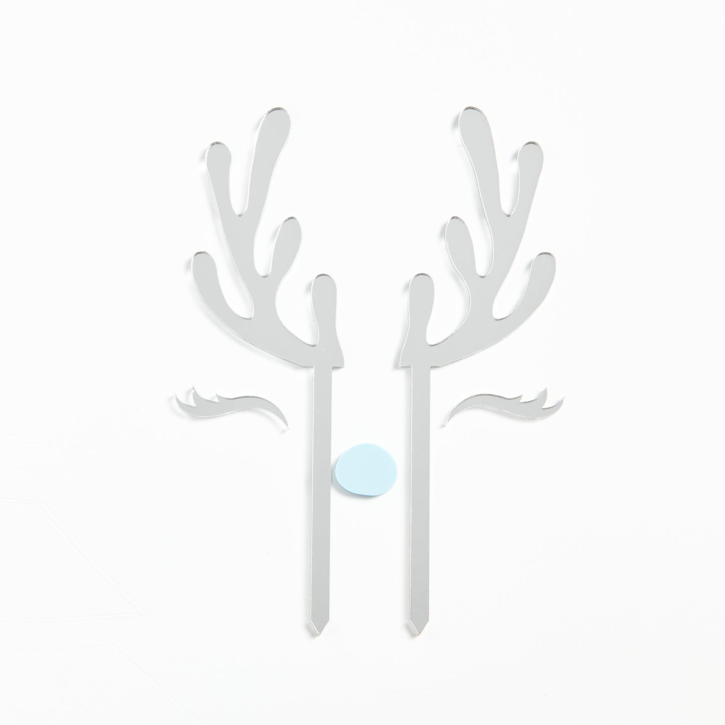 Reindeer Cake Topper Set - Intricate Laser Design - silver