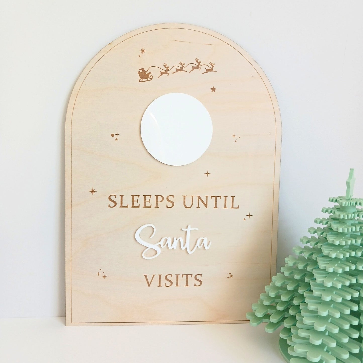 Sleeps Until Santa Visits - Intricate Laser Design