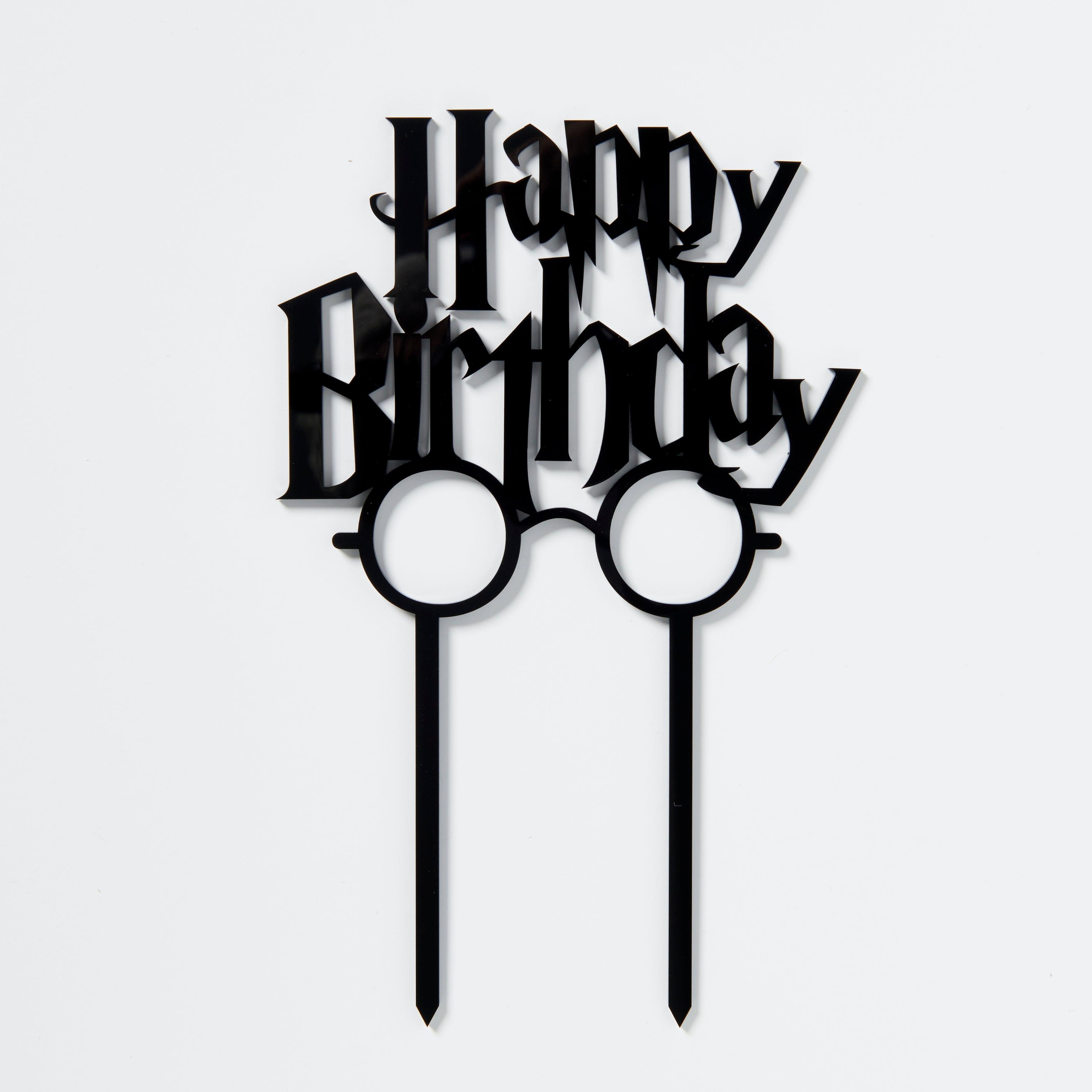 Wizard Happy Birthday Cake Topper – Intricate Laser Design