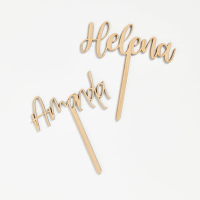 Custom Bamboo Name Topper - Intricate Laser Design