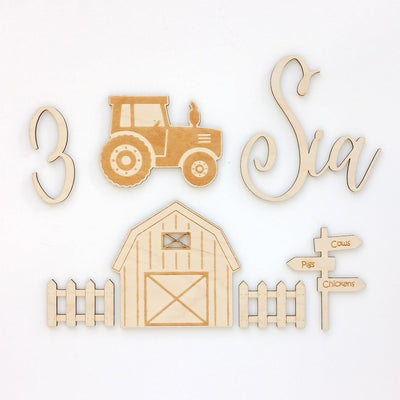 Farm Yard Topper Set - Intricate Laser Design