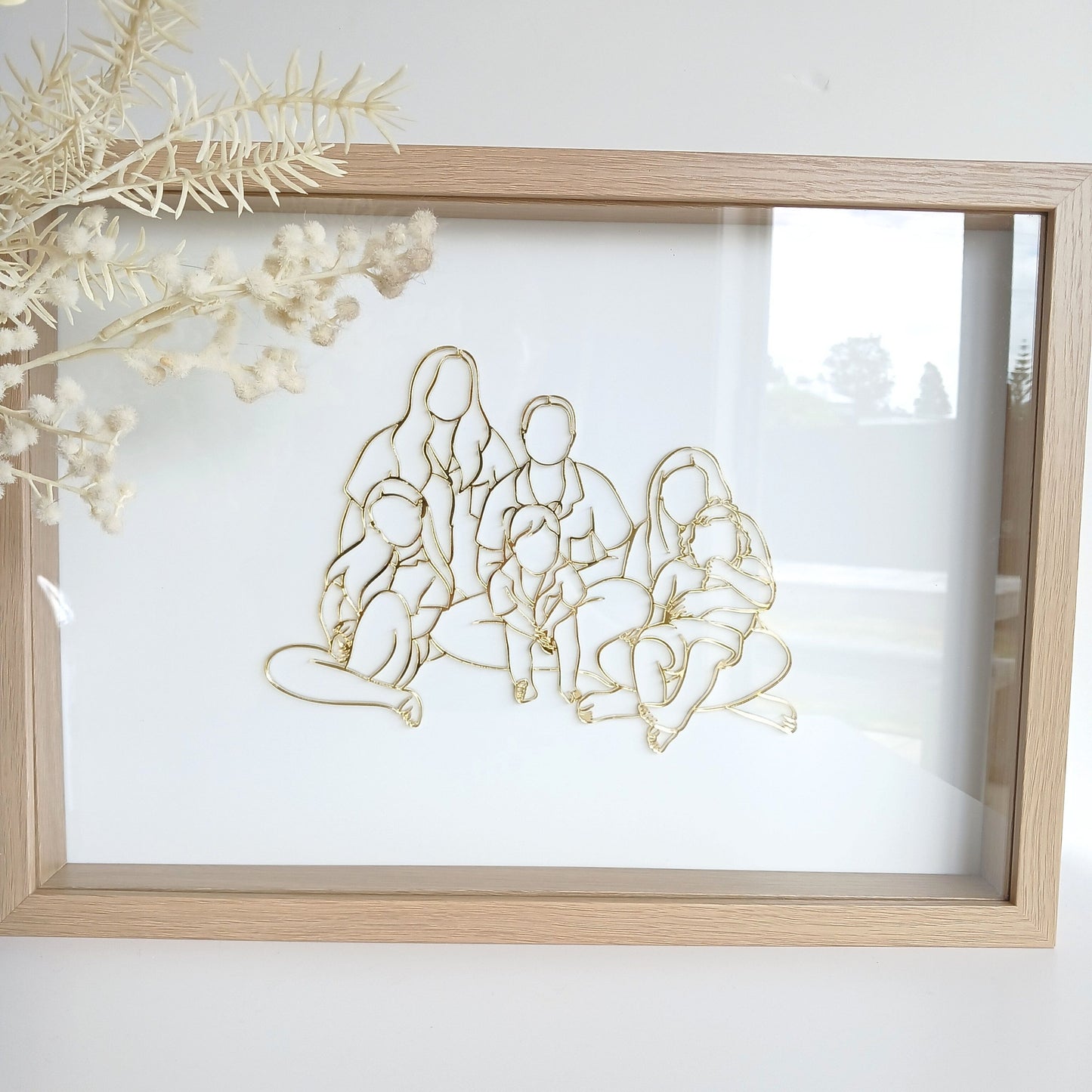 Image of our Framed Family Line Art piece.