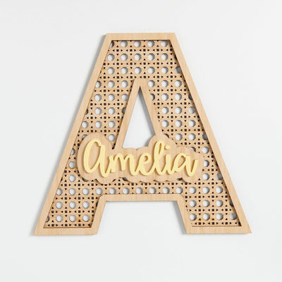 Personalised Rattan Letters - Intricate Laser Design